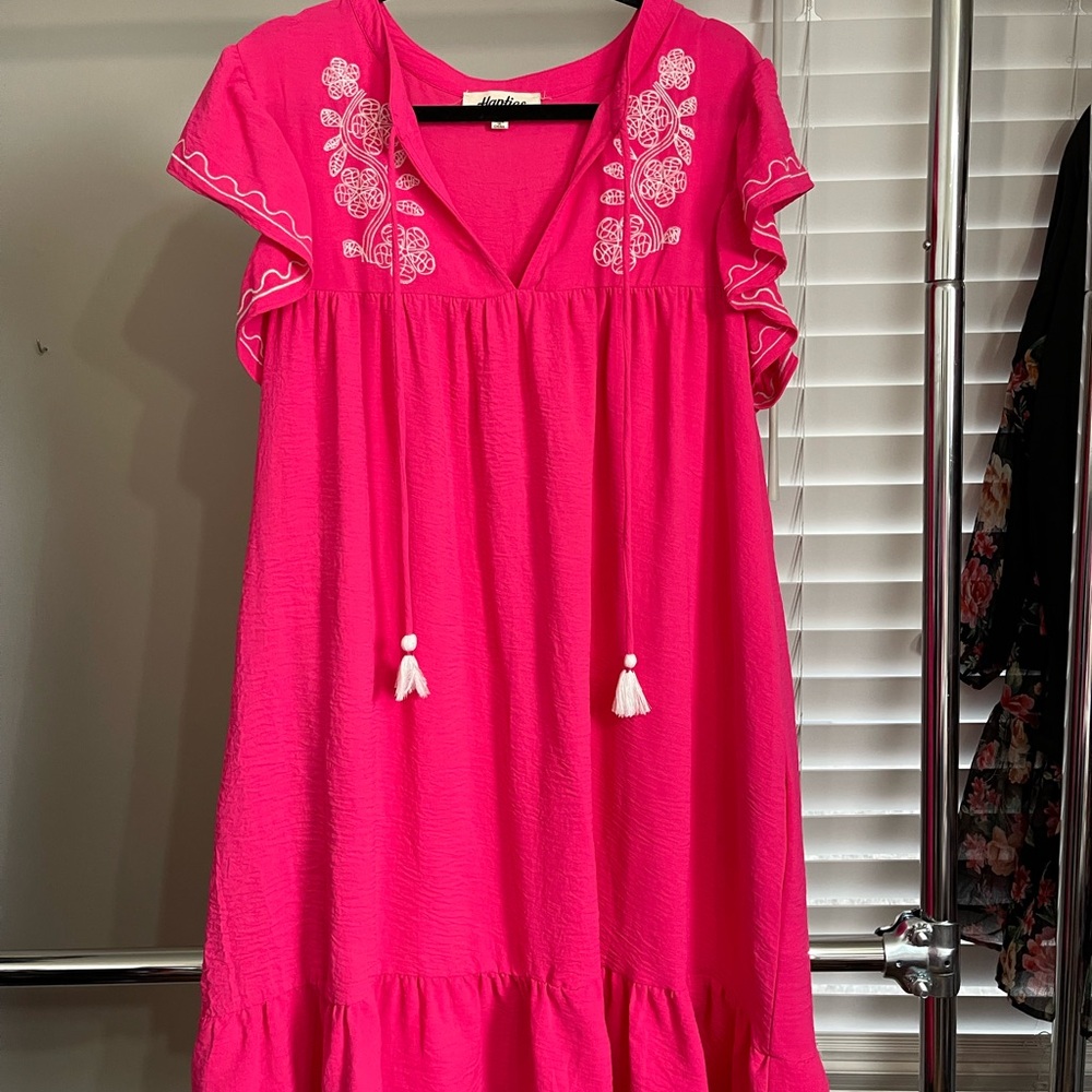 Pink Embroidered Dress